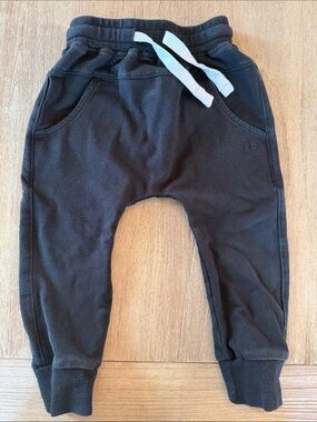 Little Bipsy Black Jogger Pants with White Drawstring